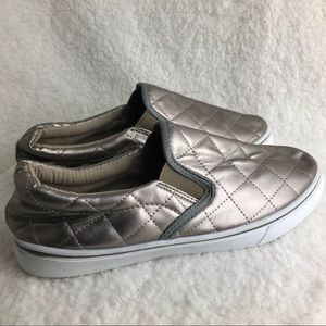 Metallic light bronze sneakers slip on size 10